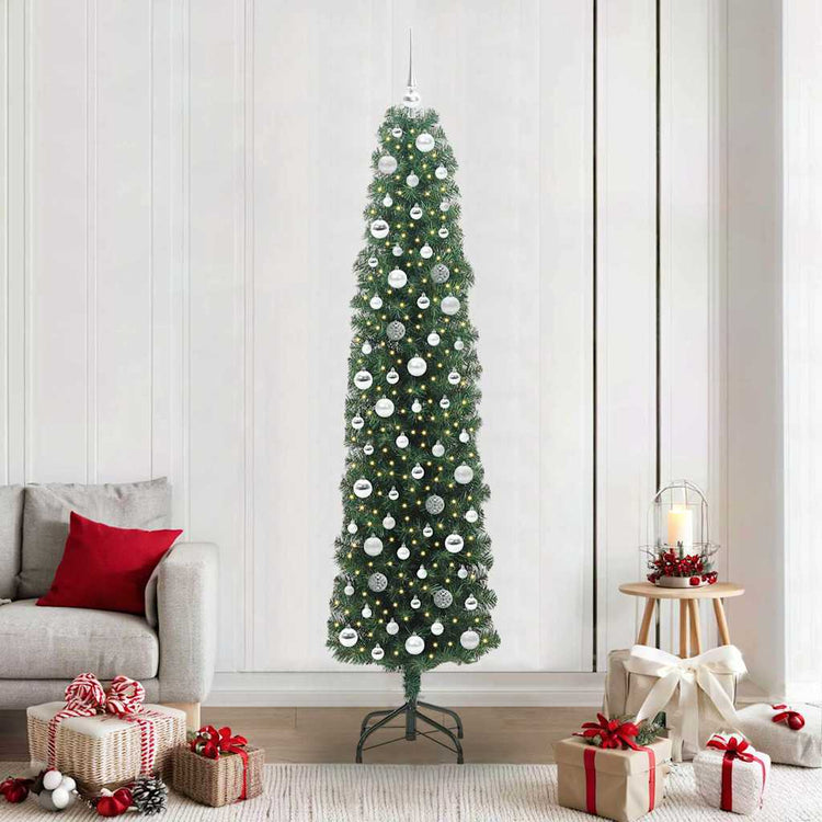 Vidaxx sapin de Noël artificiel vert 210 cm PVC et acier et plastique