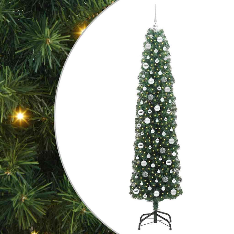 Vidaxx sapin de Noël artificiel vert 210 cm PVC et acier et plastique