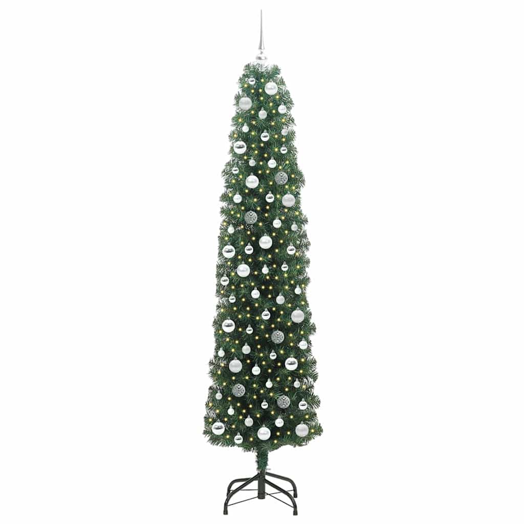 Vidaxx sapin de Noël artificiel vert 210 cm PVC et acier et plastique