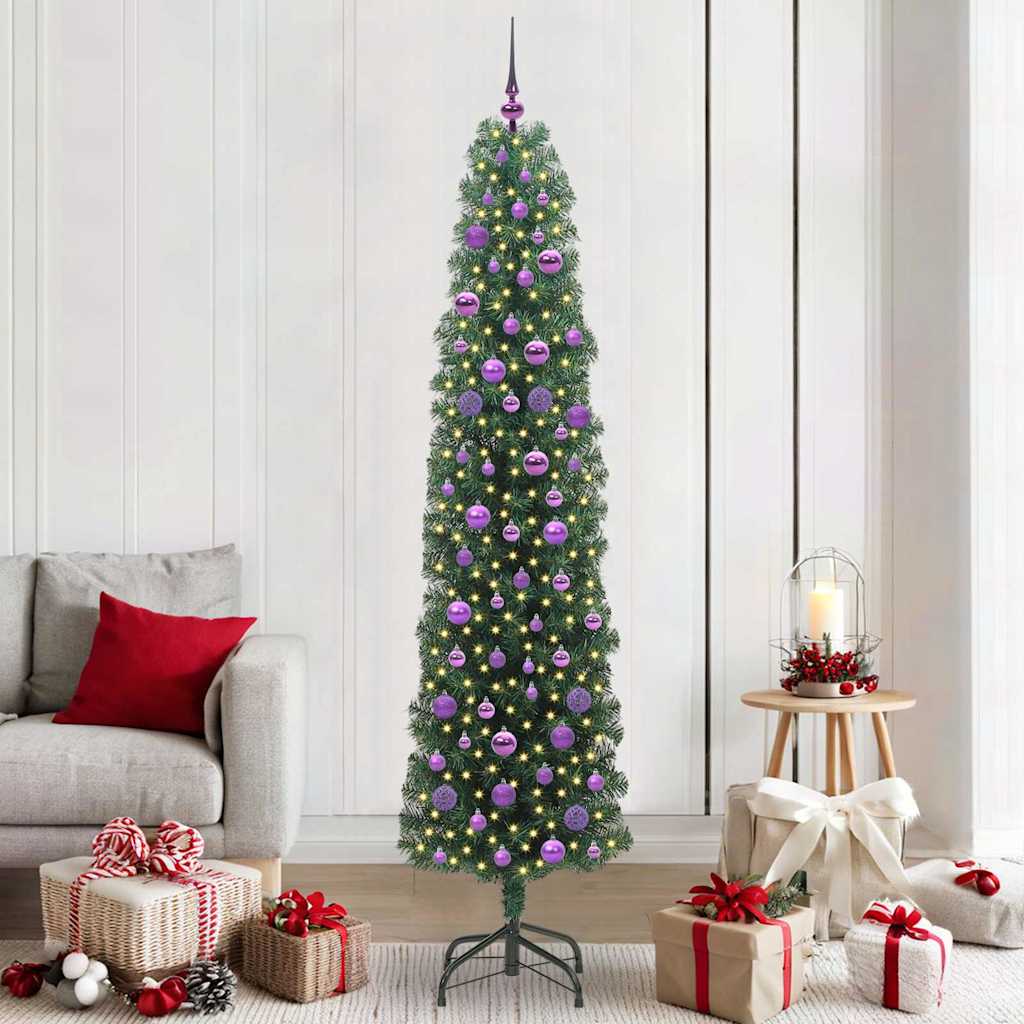 Vidaxx sapin de Noël artificiel vert 210 cm PVC et acier et plastique