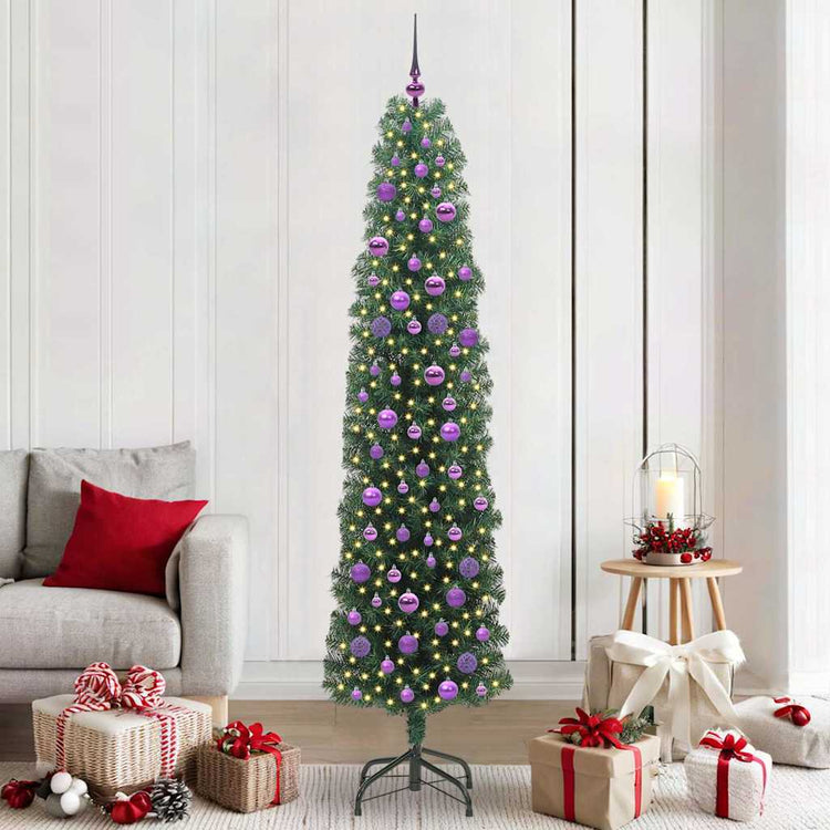 Vidaxx sapin de Noël artificiel vert 210 cm PVC et acier et plastique