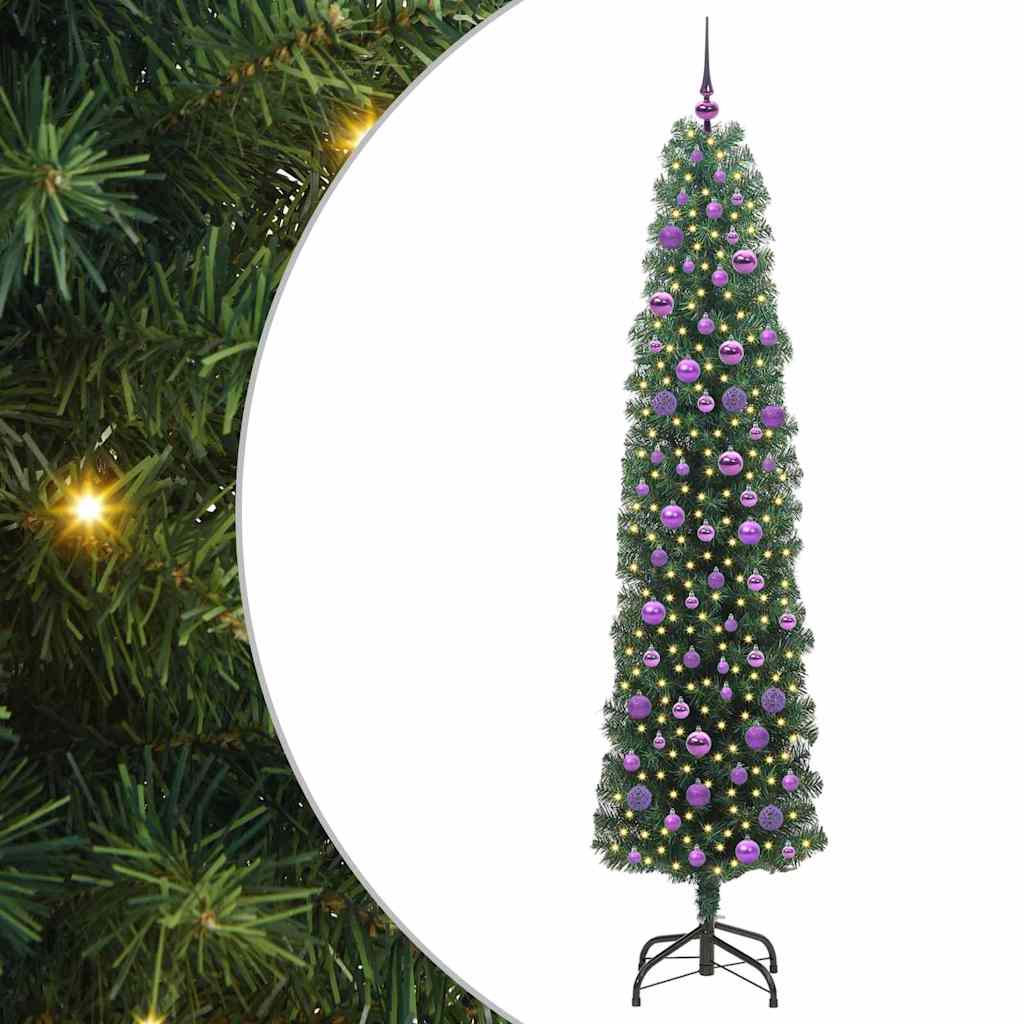 Vidaxx sapin de Noël artificiel vert 210 cm PVC et acier et plastique
