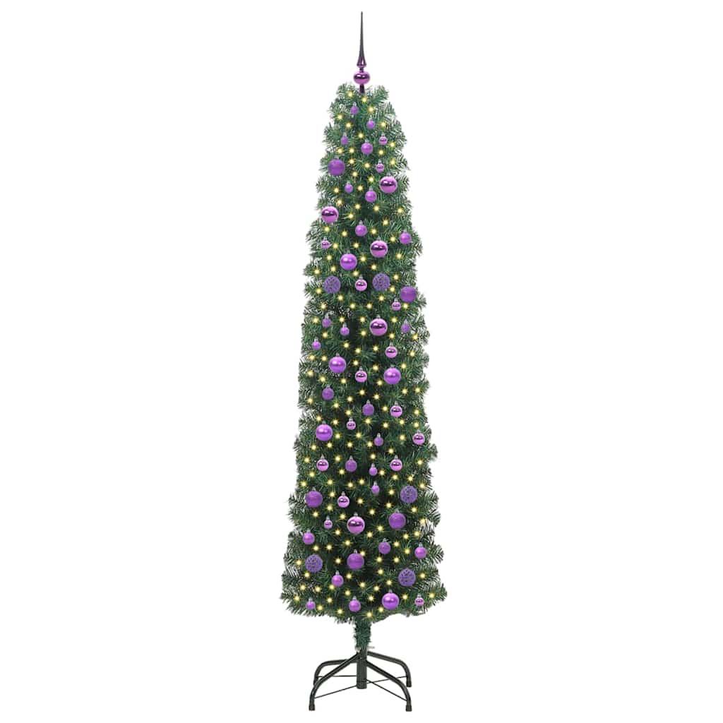 Vidaxx sapin de Noël artificiel vert 210 cm PVC et acier et plastique