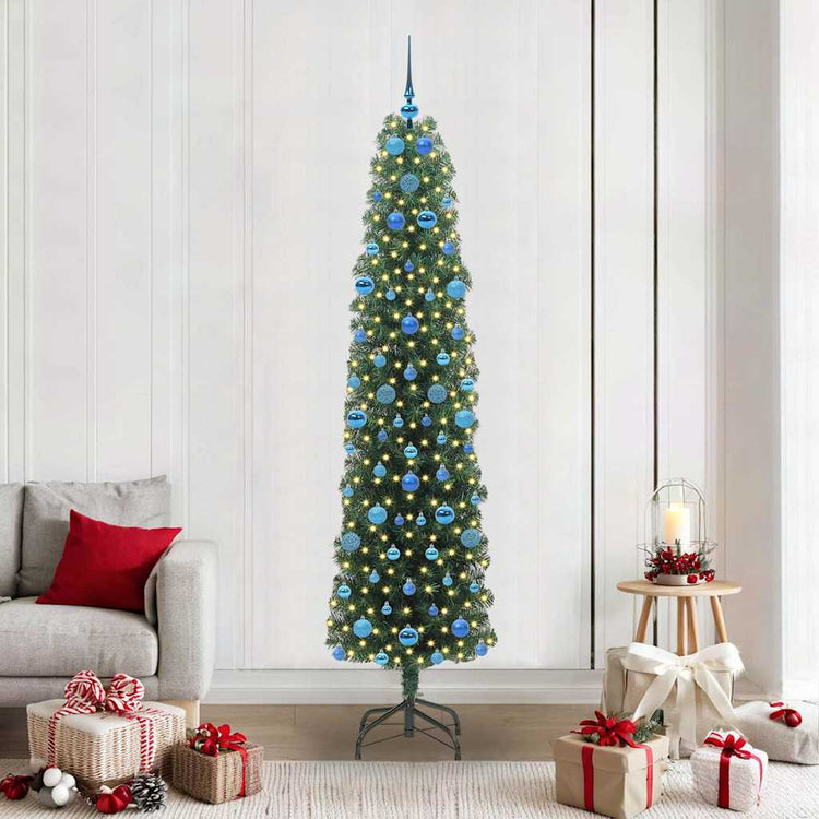 Vidaxx sapin de Noël artificiel vert 210 cm PVC et acier et plastique