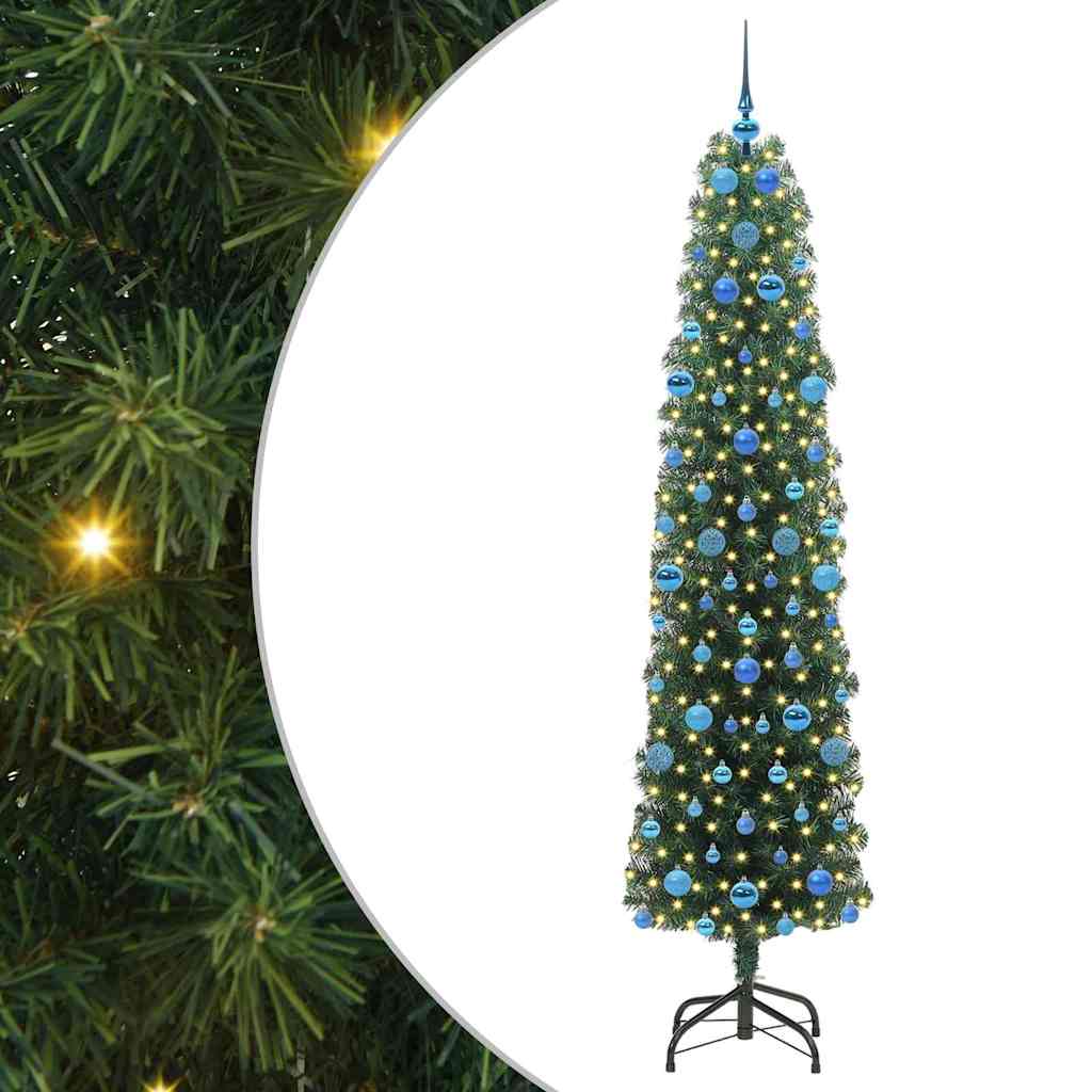 Vidaxx sapin de Noël artificiel vert 210 cm PVC et acier et plastique