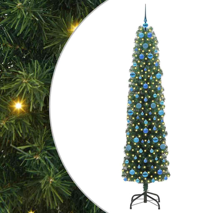 Vidaxx sapin de Noël artificiel vert 210 cm PVC et acier et plastique