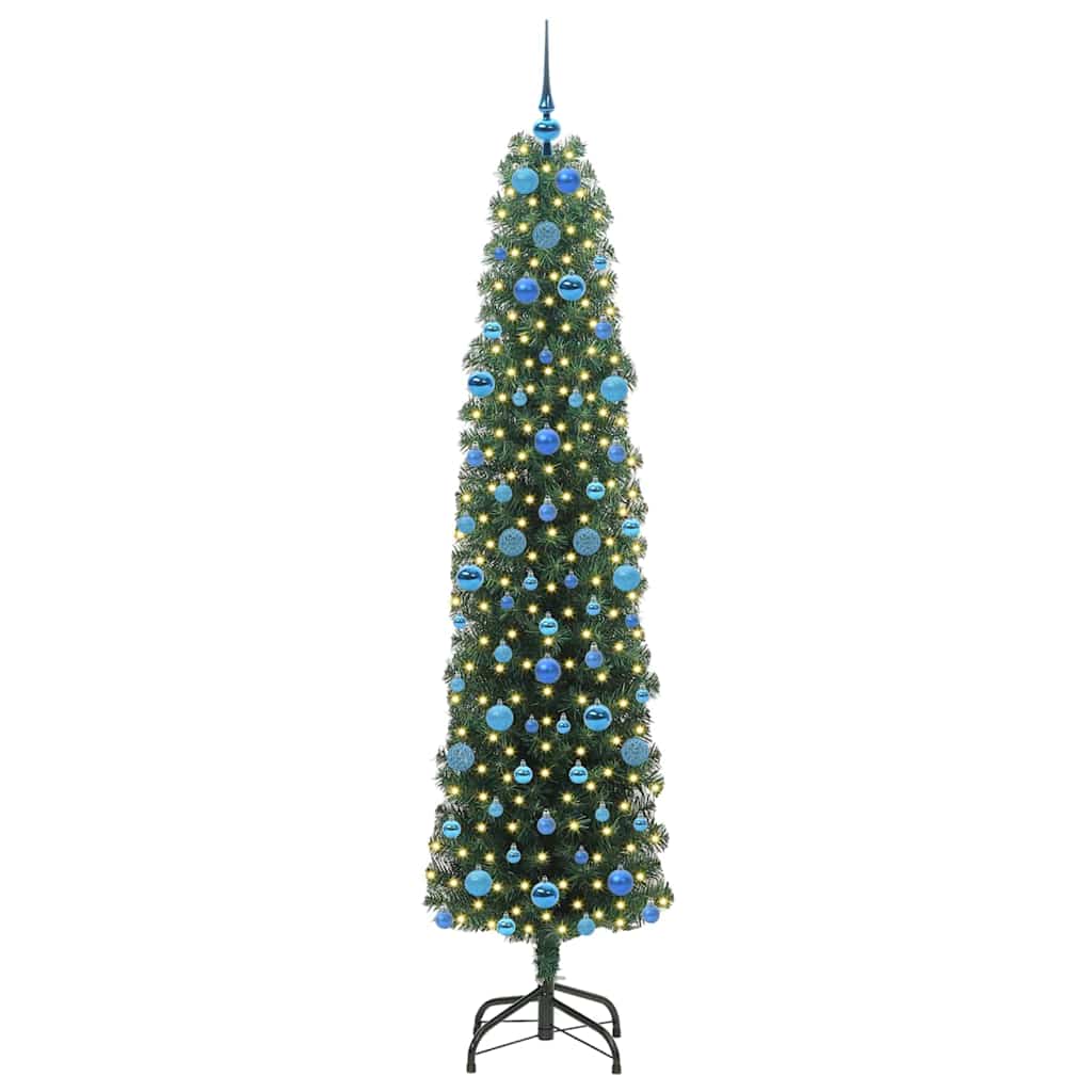 Vidaxx sapin de Noël artificiel vert 210 cm PVC et acier et plastique