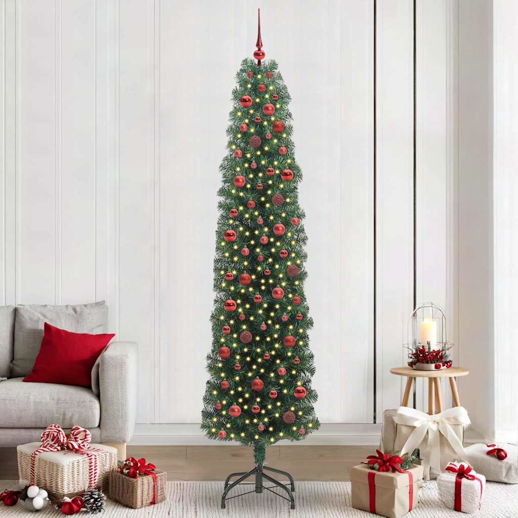 Vidaxx sapin de Noël artificiel vert 240 cm PVC et acier et plastique