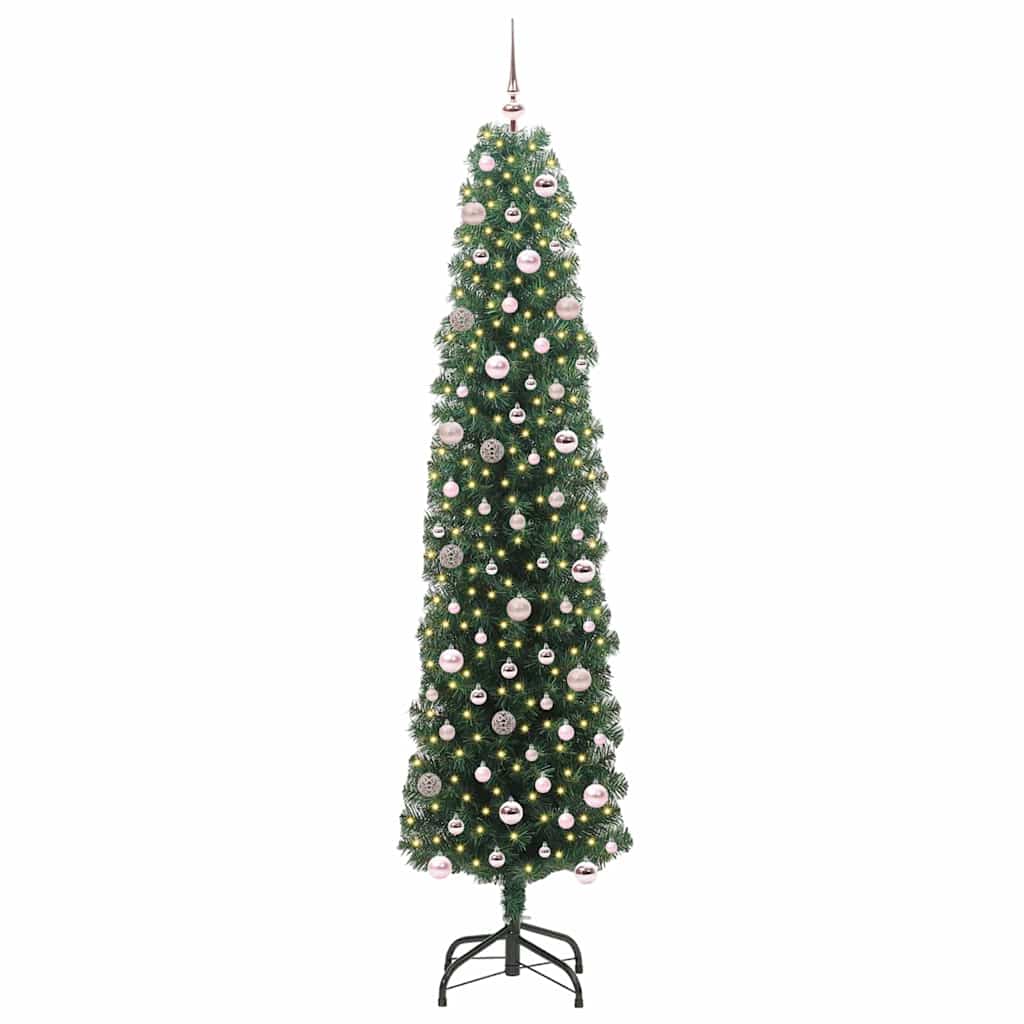 Vidaxx sapin de Noël artificiel vert 240 cm PVC et acier et plastique