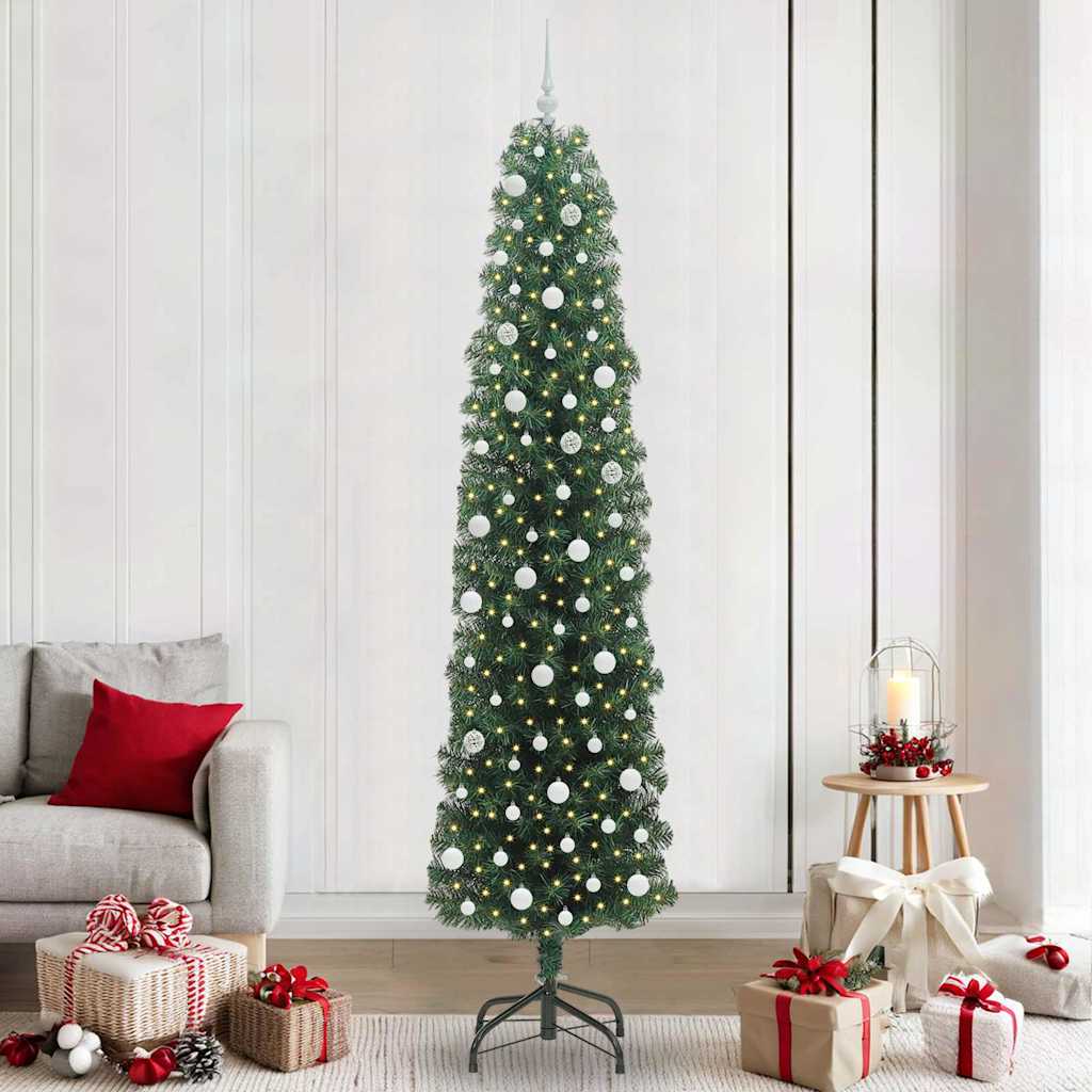 Vidaxx sapin de Noël artificiel vert 240 cm PVC et acier et plastique