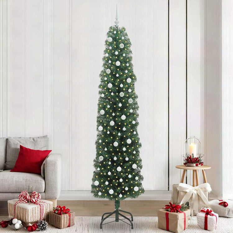 Vidaxx sapin de Noël artificiel vert 240 cm PVC et acier et plastique