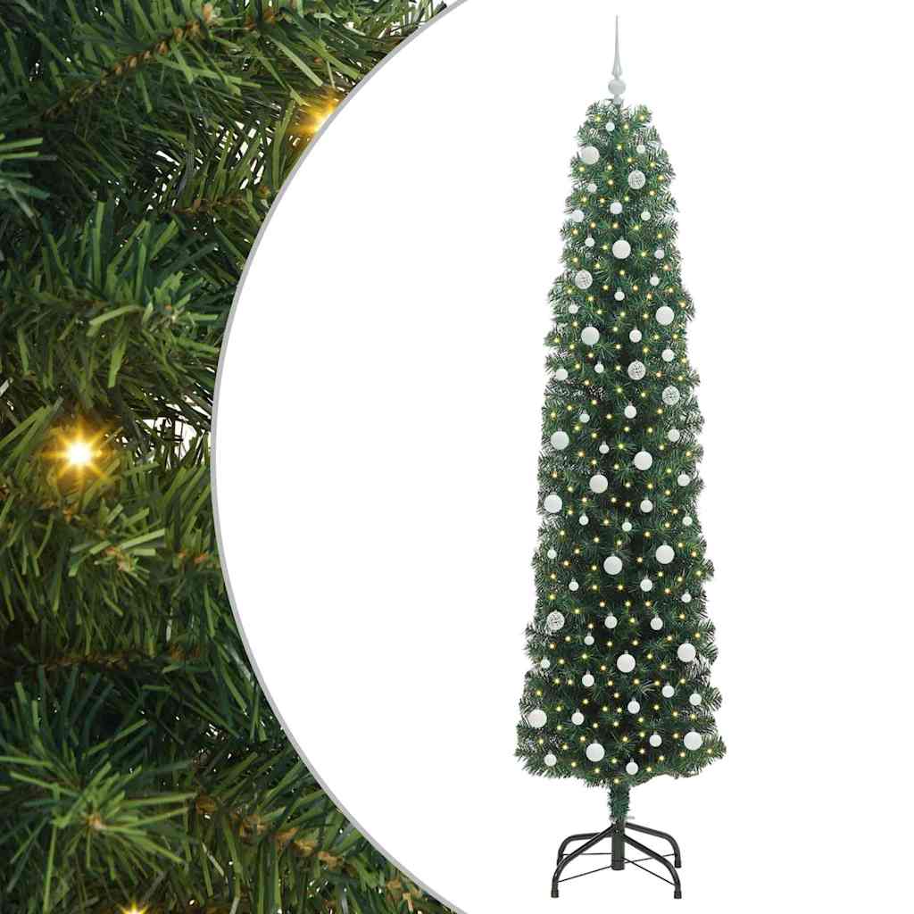 Vidaxx sapin de Noël artificiel vert 240 cm PVC et acier et plastique