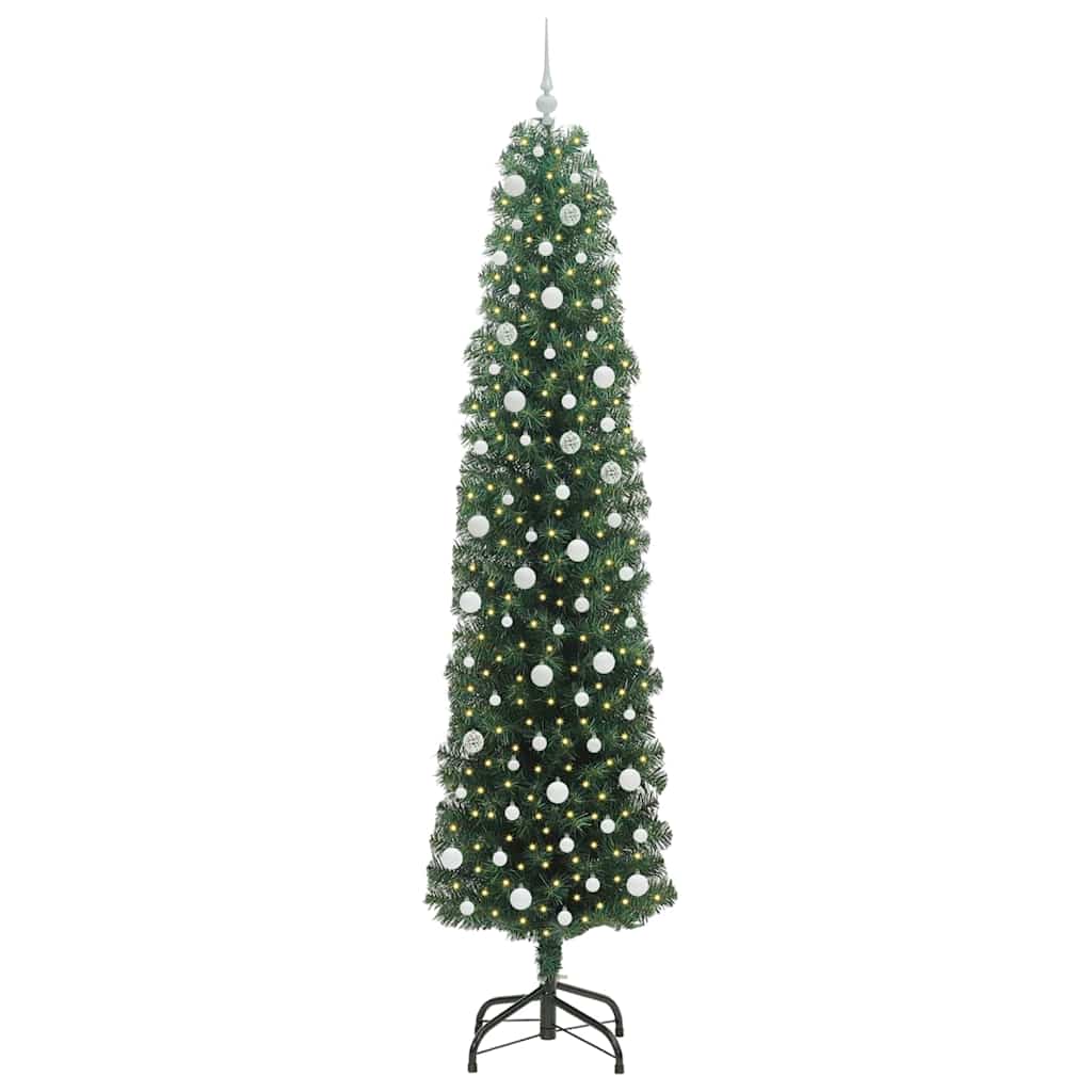 Vidaxx sapin de Noël artificiel vert 240 cm PVC et acier et plastique