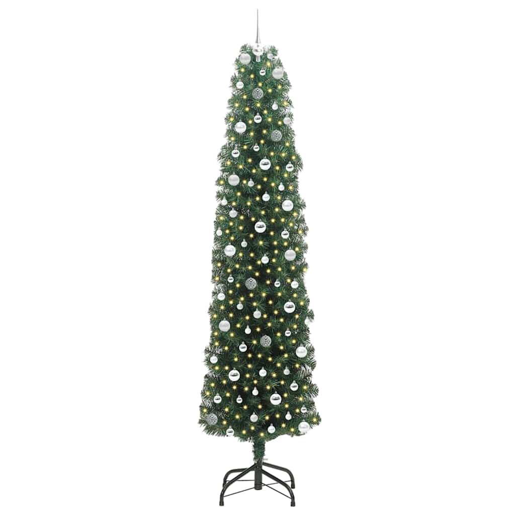 Vidaxx sapin de Noël artificiel vert 240 cm PVC et acier et plastique