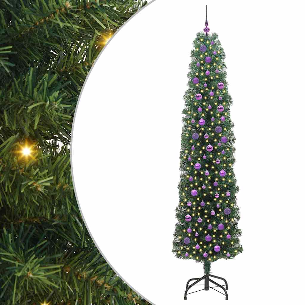 Vidaxx sapin de Noël artificiel vert 240 cm PVC et acier et plastique