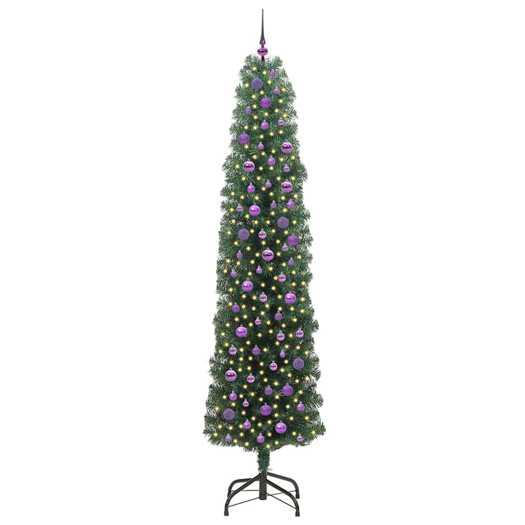 Vidaxx sapin de Noël artificiel vert 240 cm PVC et acier et plastique