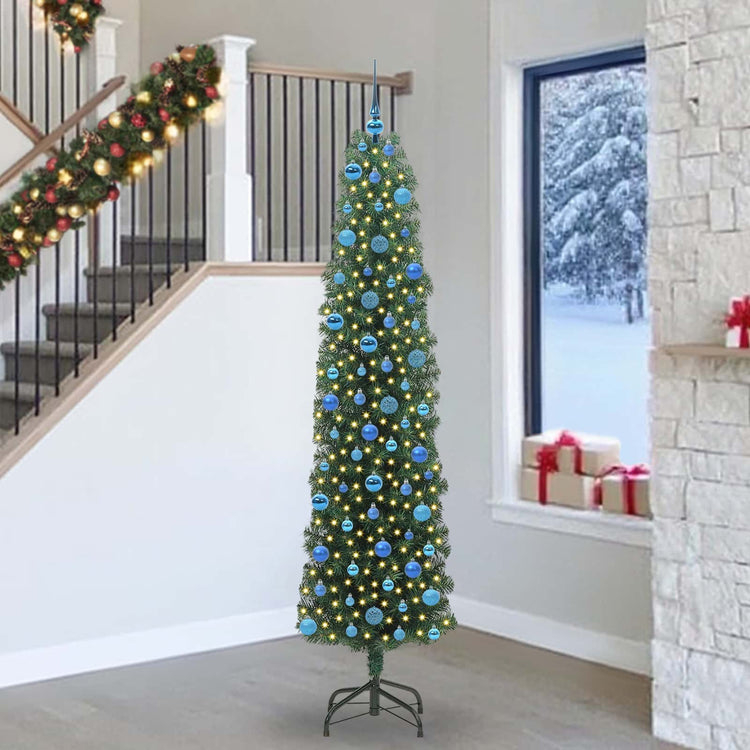 Vidaxx sapin de Noël artificiel vert 240 cm PVC et acier et plastique