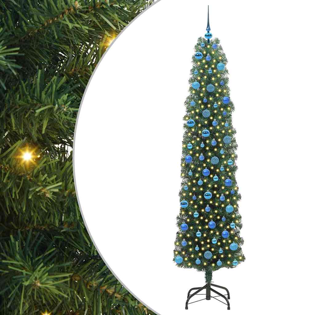 Vidaxx sapin de Noël artificiel vert 240 cm PVC et acier et plastique