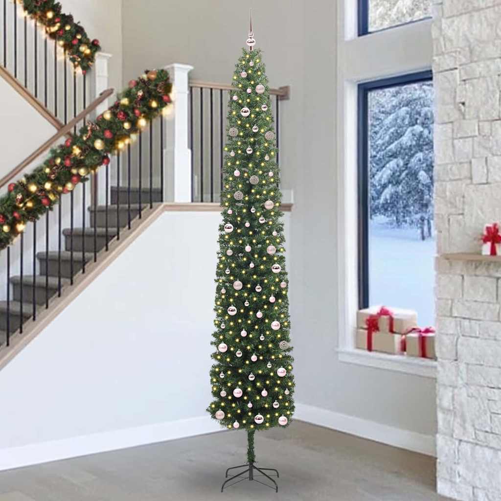 Vidaxx sapin de Noël artificiel vert 300 cm PVC et acier et plastique