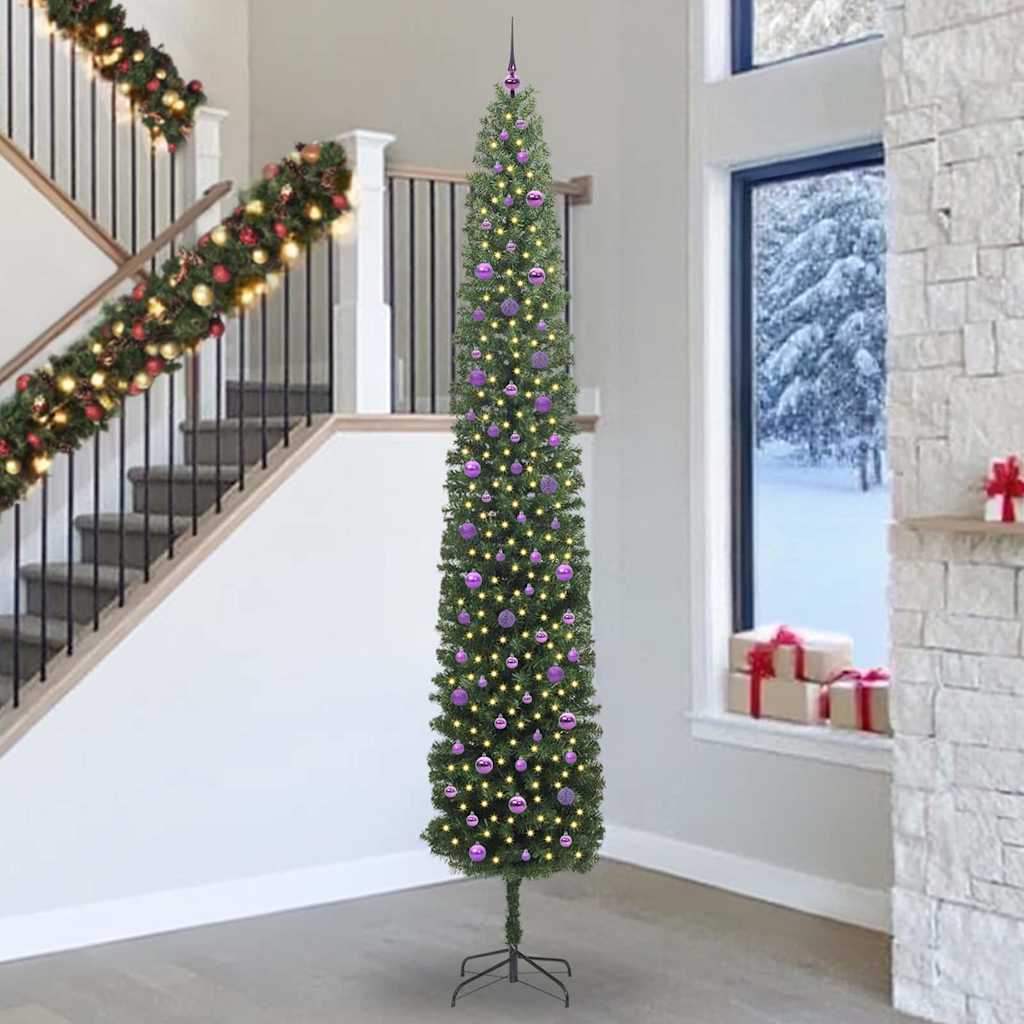 Vidaxx sapin de Noël artificiel vert 300 cm PVC et acier et plastique