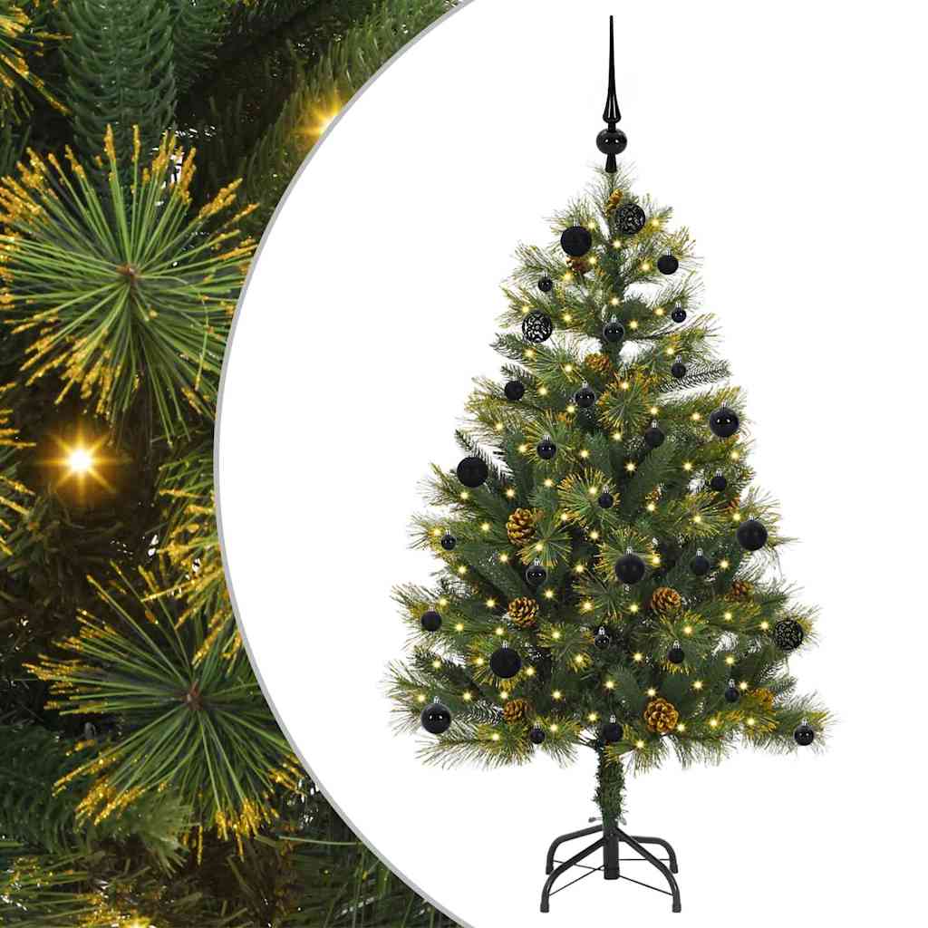 Vidaxx sapin de Noël artificiel articulé avec cônes vert 150 cm