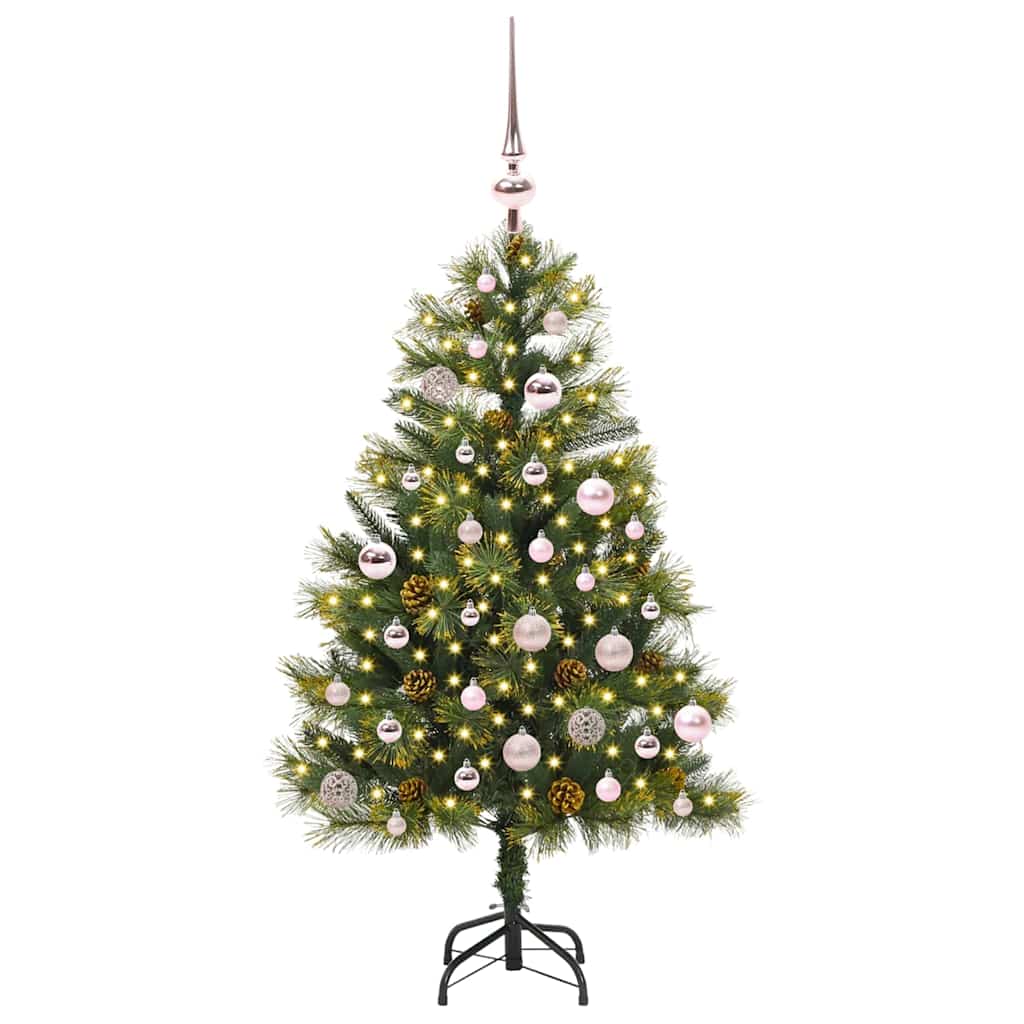 Vidaxx sapin de Noël artificiel articulé avec cônes vert 150 cm