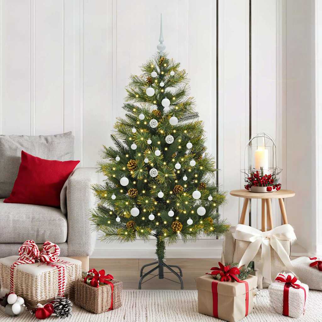 Vidaxx sapin de Noël artificiel articulé avec cônes vert 150 cm