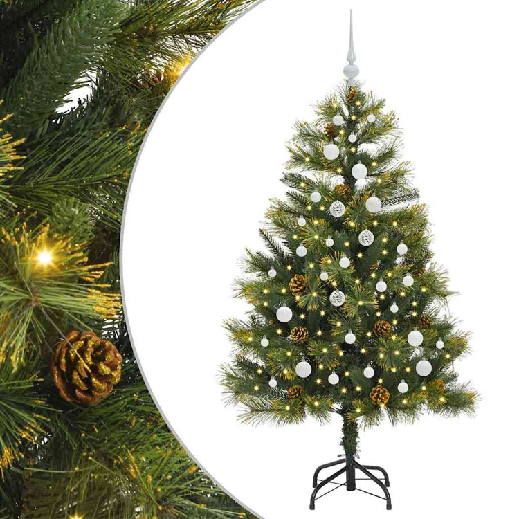 Vidaxx sapin de Noël artificiel articulé avec cônes vert 150 cm