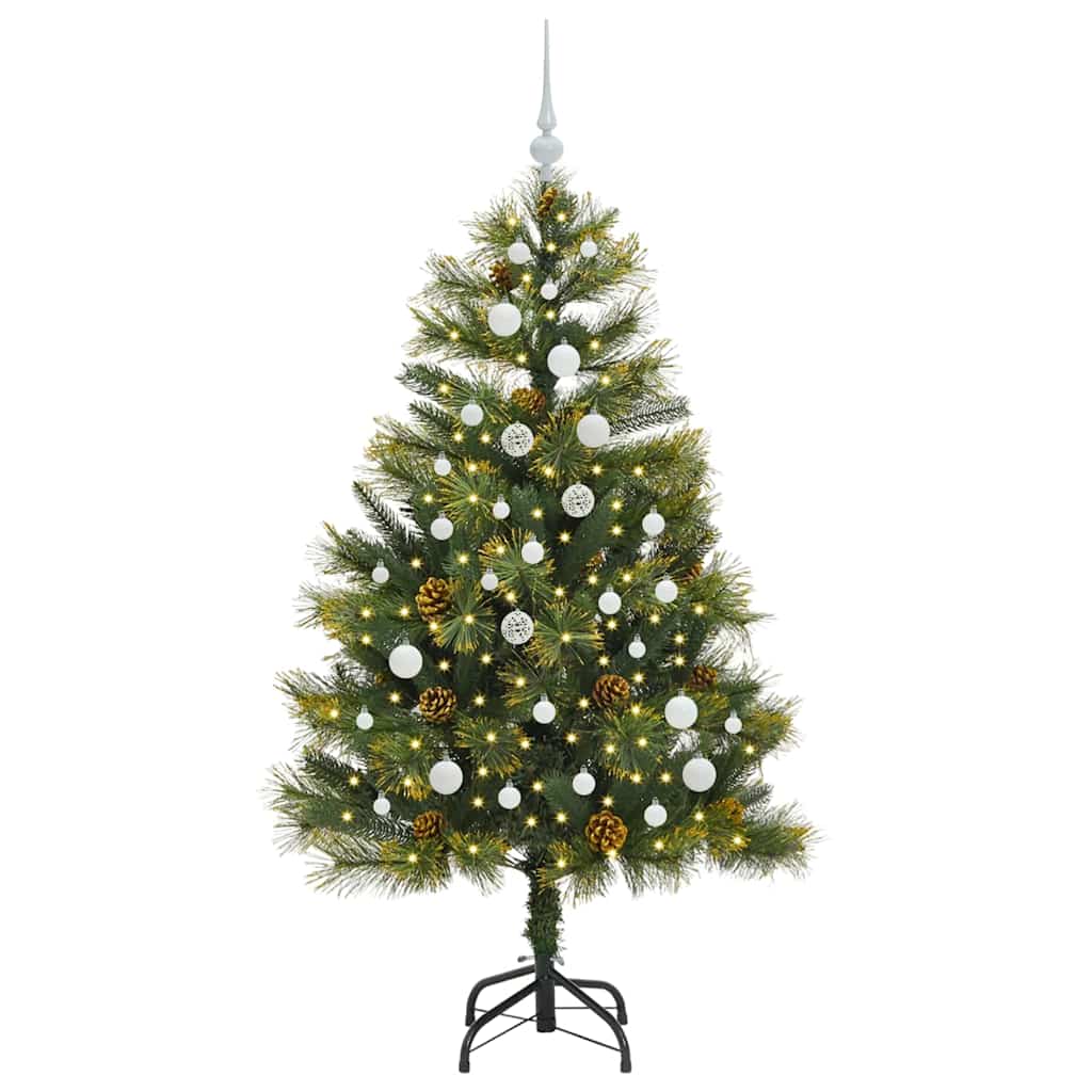 Vidaxx sapin de Noël artificiel articulé avec cônes vert 150 cm