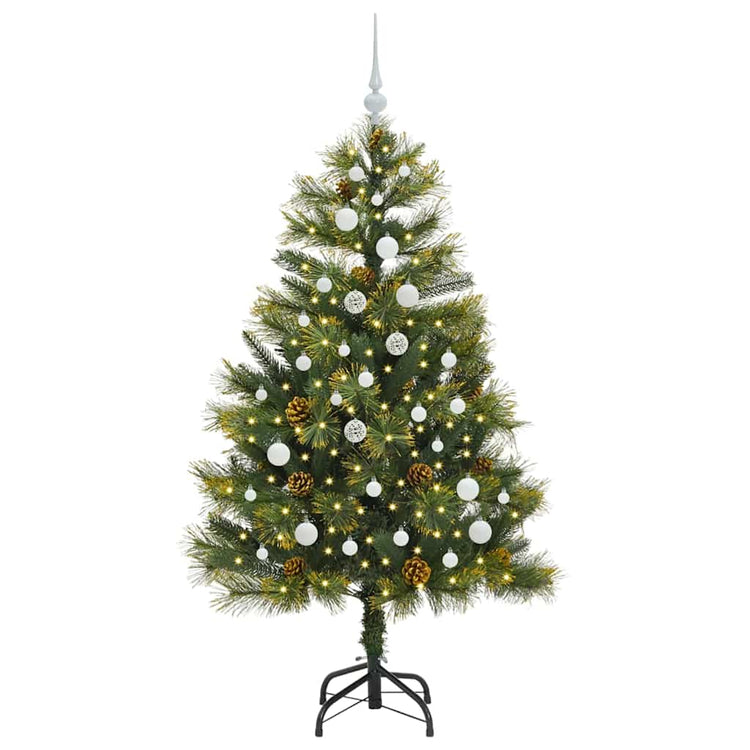 Vidaxx sapin de Noël artificiel articulé avec cônes vert 150 cm