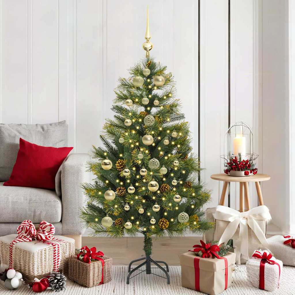 Vidaxx sapin de Noël artificiel articulé avec cônes vert 150 cm