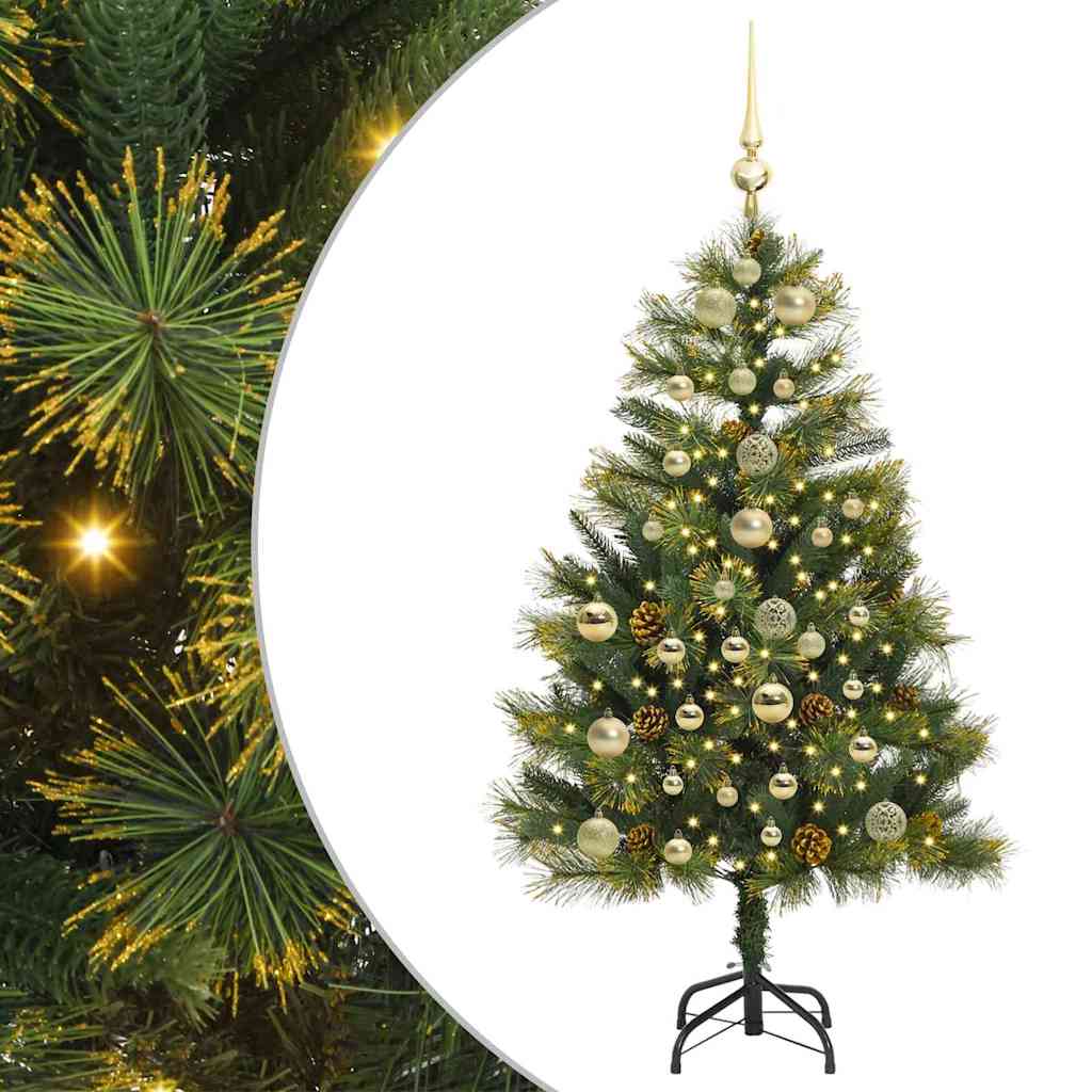 Vidaxx sapin de Noël artificiel articulé avec cônes vert 150 cm