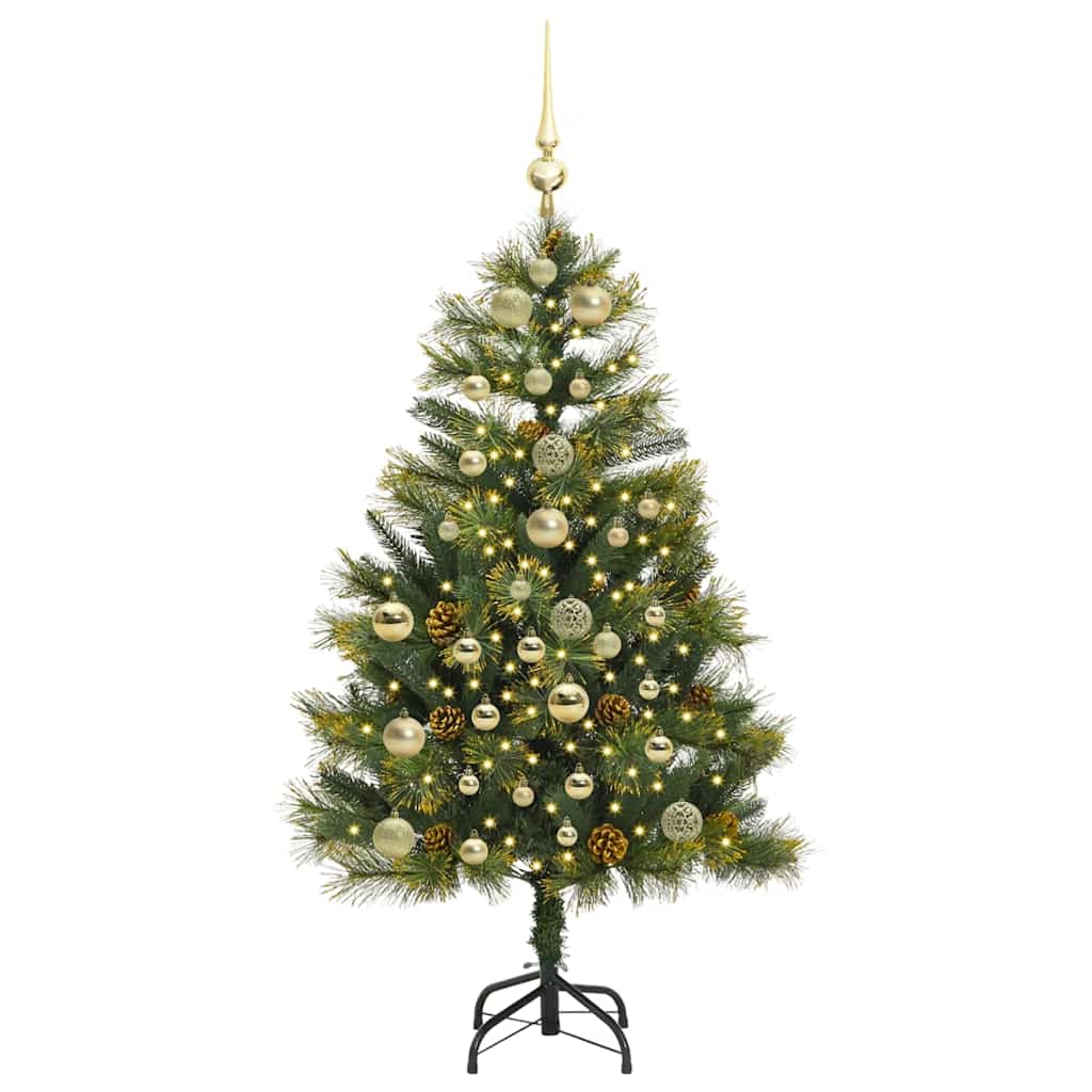 Vidaxx sapin de Noël artificiel articulé avec cônes vert 150 cm