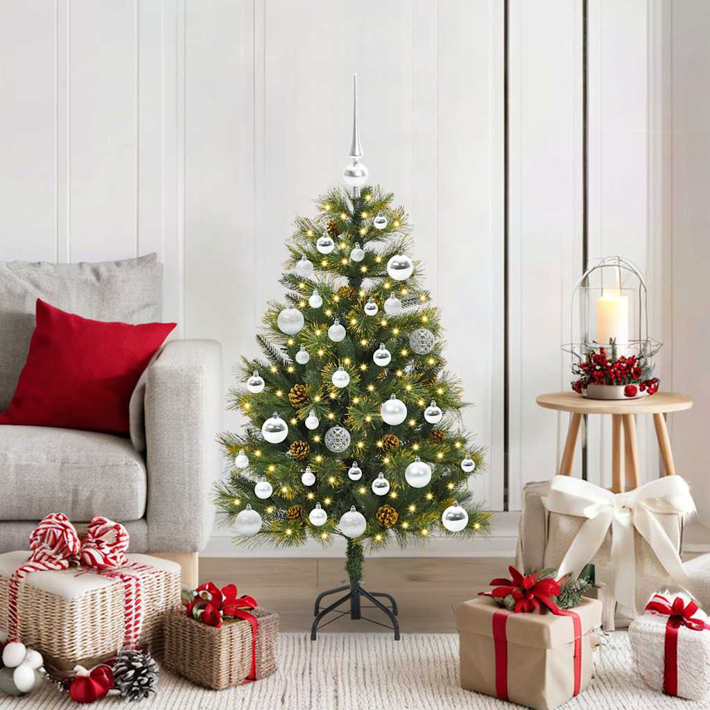 Vidaxx sapin de Noël artificiel articulé avec cônes vert 150 cm