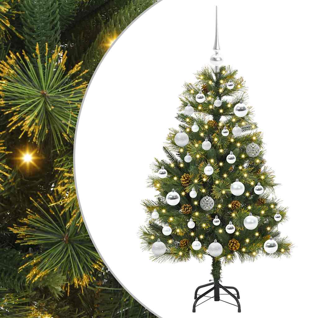 Vidaxx sapin de Noël artificiel articulé avec cônes vert 150 cm