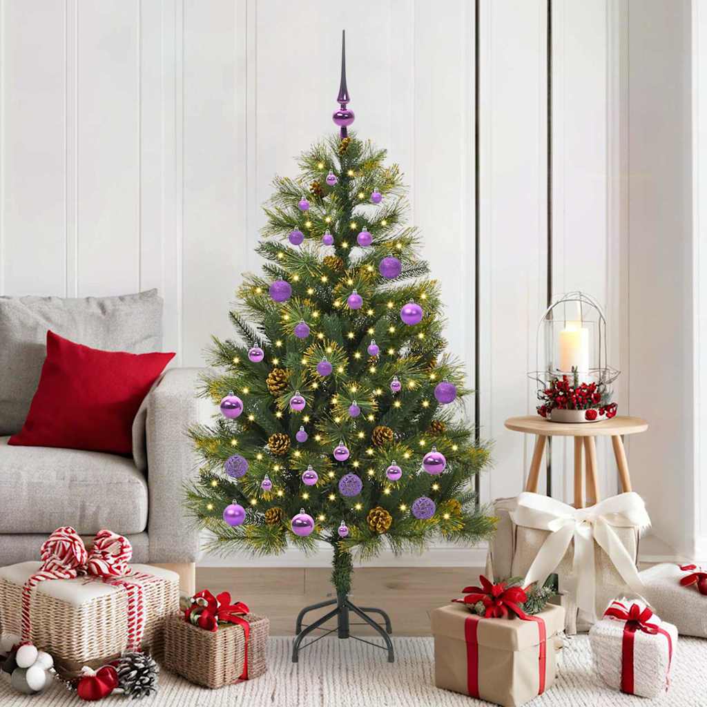 Vidaxx sapin de Noël artificiel articulé avec cônes vert 150 cm