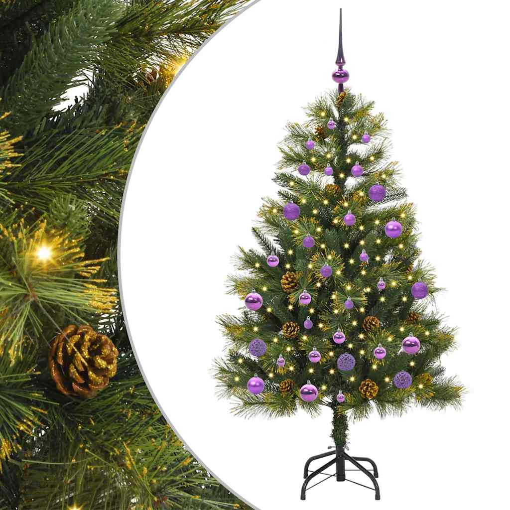 Vidaxx sapin de Noël artificiel articulé avec cônes vert 150 cm