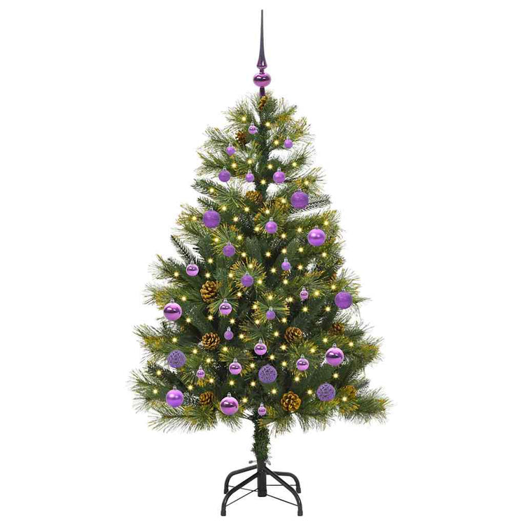 Vidaxx sapin de Noël artificiel articulé avec cônes vert 150 cm