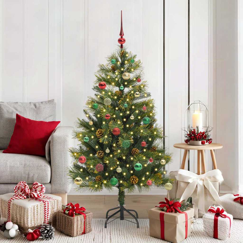 Vidaxx sapin de Noël artificiel articulé avec cônes vert 150 cm