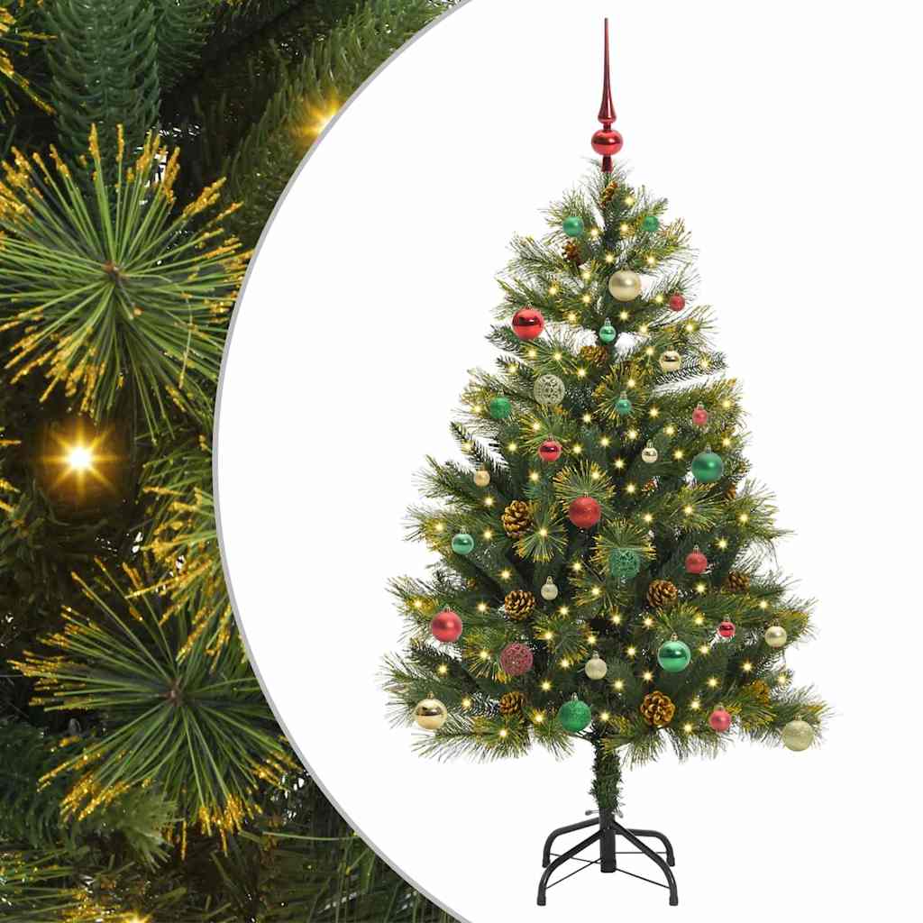 Vidaxx sapin de Noël artificiel articulé avec cônes vert 150 cm