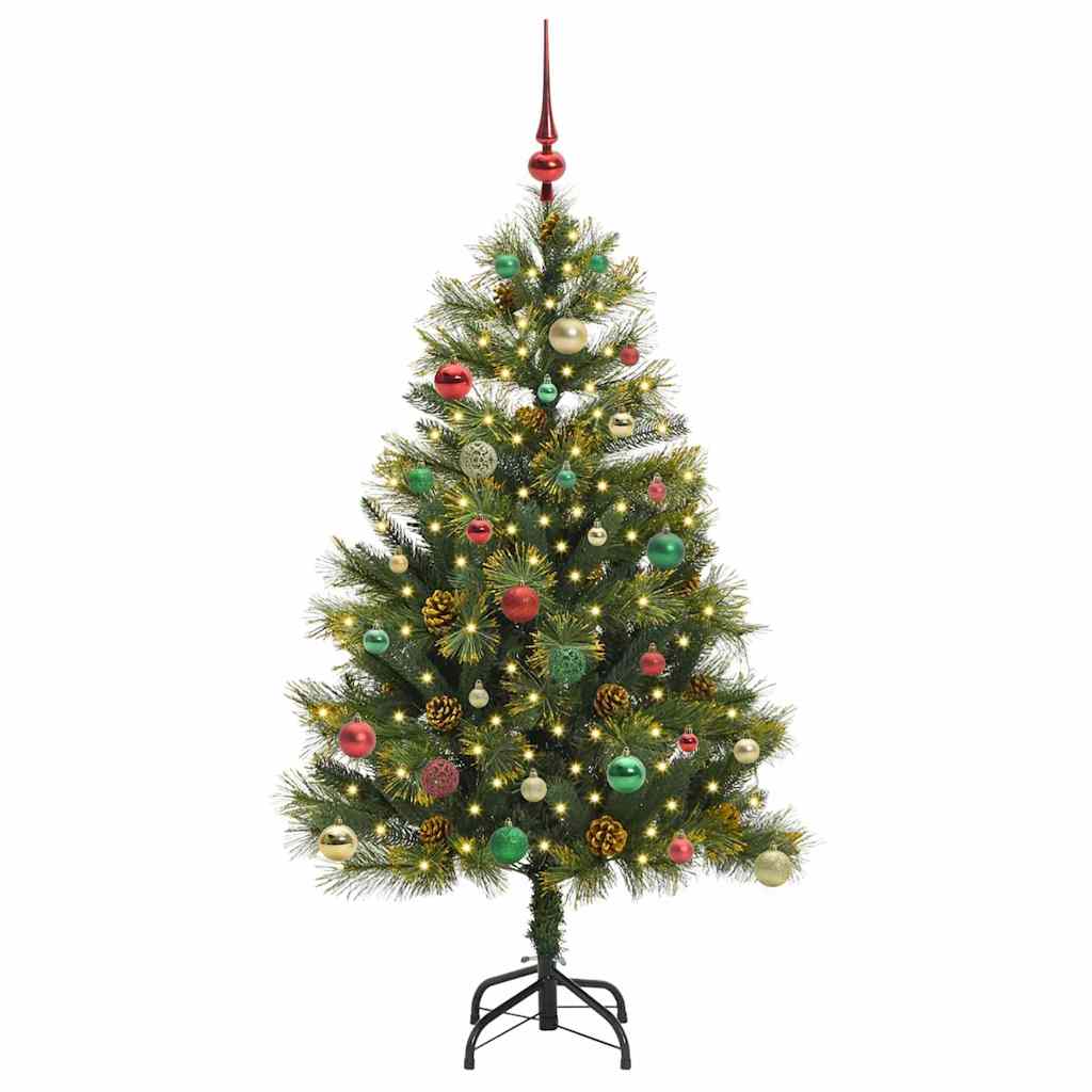 Vidaxx sapin de Noël artificiel articulé avec cônes vert 150 cm