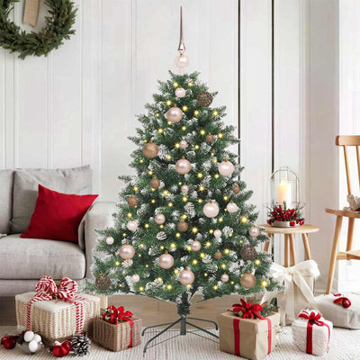 VidaXL sapin de Noël artificiel avec 150 LED vertes, 120 cm PVC et plastique et acier
