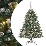 VidaXL sapin de Noël artificiel avec 150 LED vertes, 120 cm PVC et plastique et acier - afbeelding 2