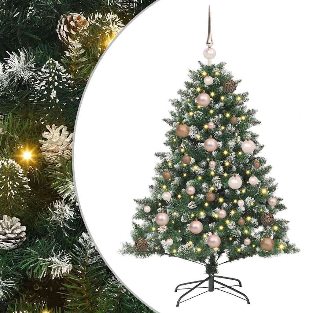 VidaXL sapin de Noël artificiel avec 150 LED vertes, 120 cm PVC et plastique et acier