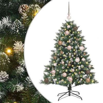 VidaXL sapin de Noël artificiel avec 150 LED vertes, 120 cm PVC et plastique et acier