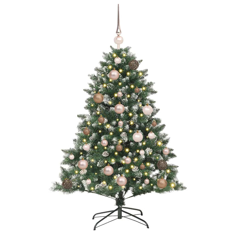 VidaXL sapin de Noël artificiel avec 150 LED vertes, 120 cm PVC et plastique et acier
