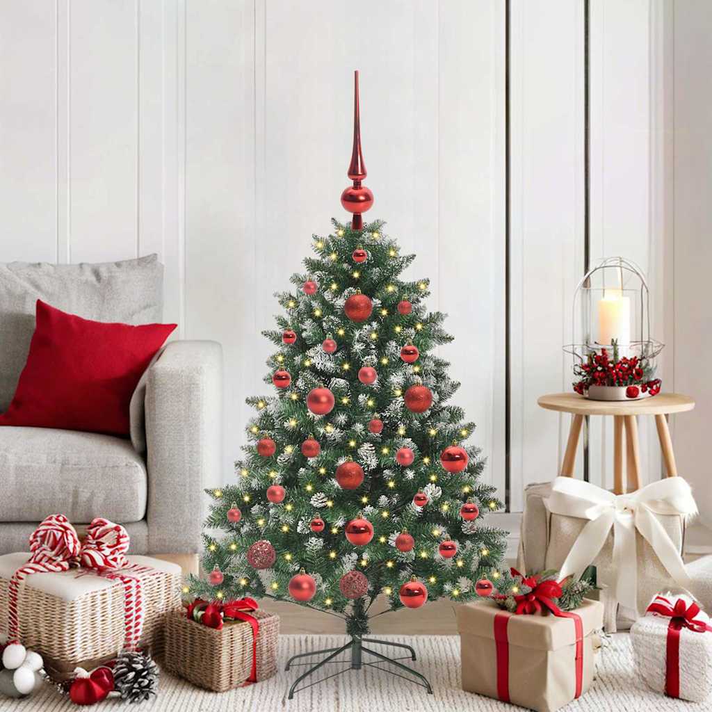 VidaXL sapin de Noël artificiel avec 150 LED vertes, 120 cm PVC et plastique et acier