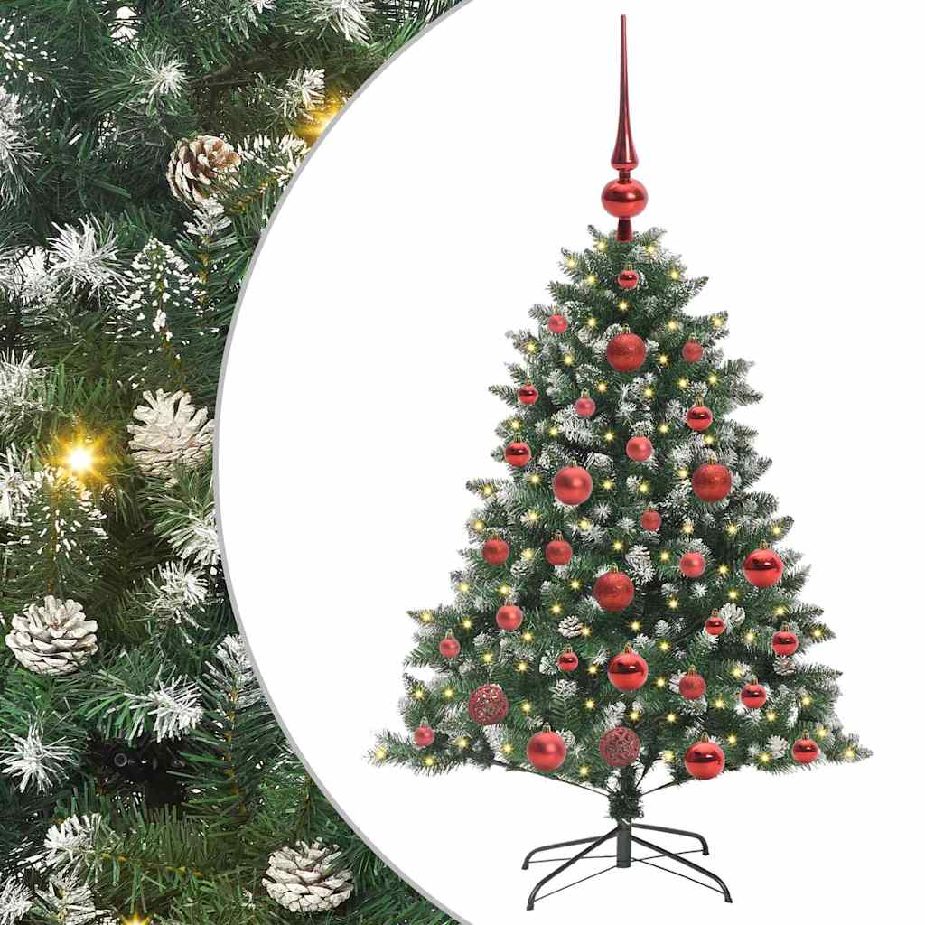 VidaXL sapin de Noël artificiel avec 150 LED vertes, 120 cm PVC et plastique et acier