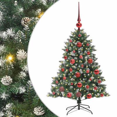 VidaXL sapin de Noël artificiel avec 150 LED vertes, 120 cm PVC et plastique et acier