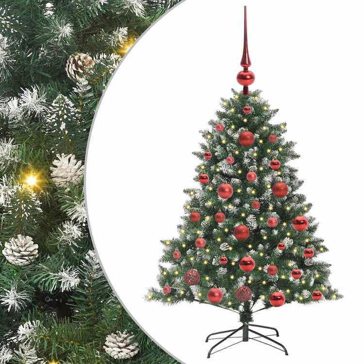 VidaXL sapin de Noël artificiel avec 150 LED vertes, 120 cm PVC et plastique et acier